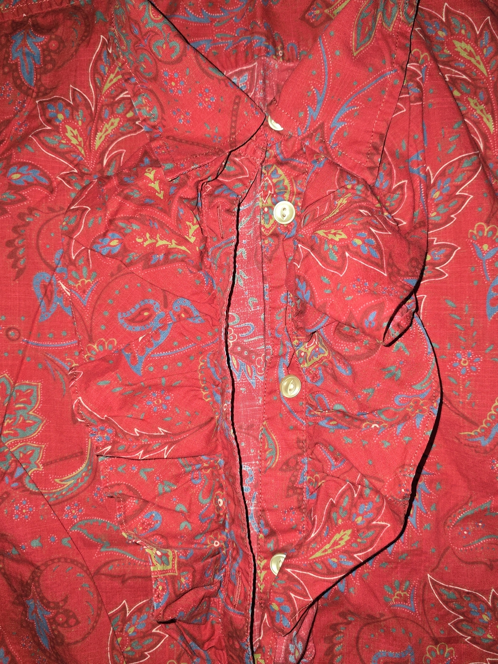 Ralph Lauren Red Paisley Button-Down Shirt Womens 2X - Picture 4 of 7